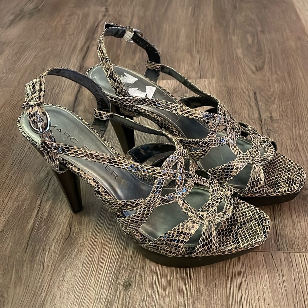 Marc Fisher Platform Snakeskin Heels size W8